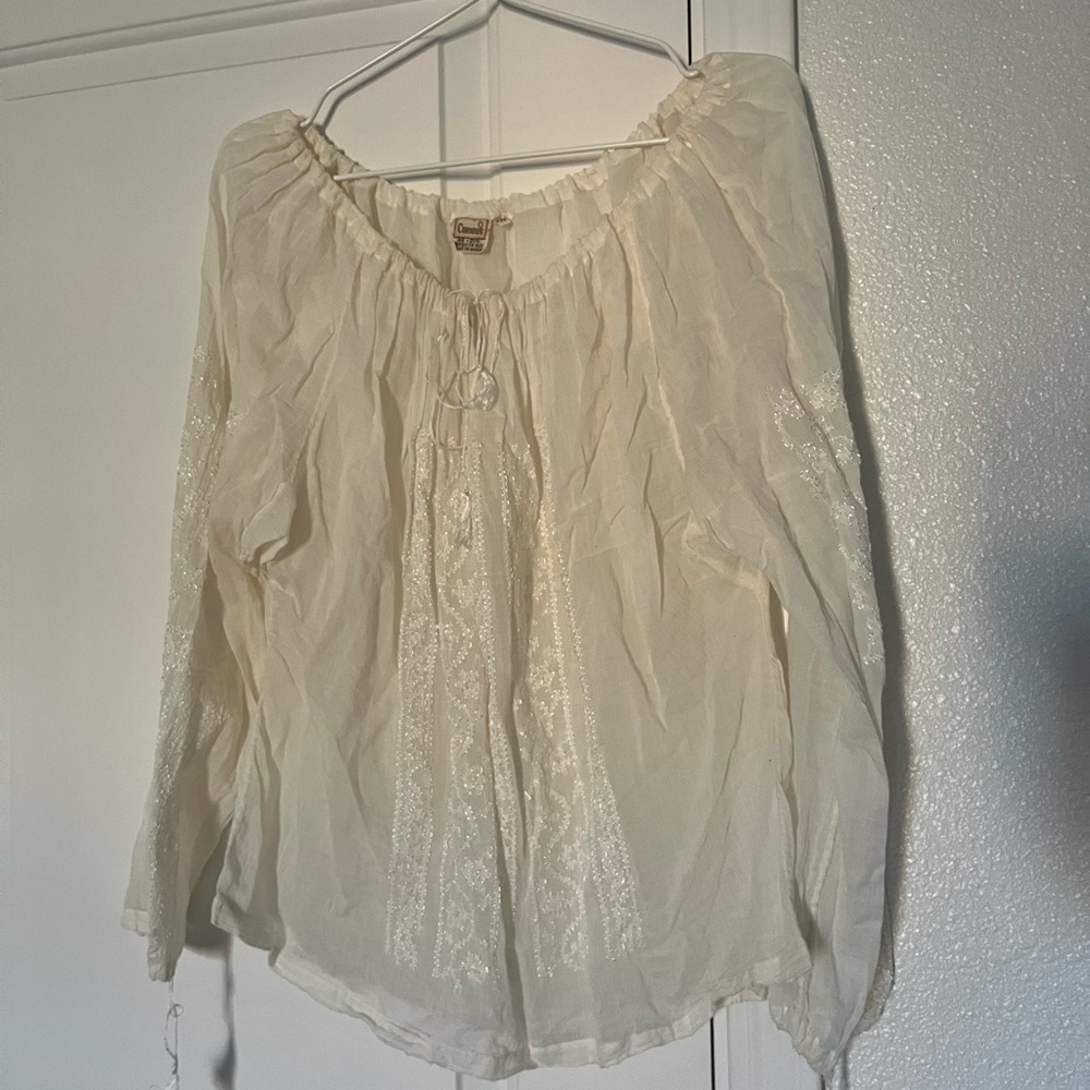 Vintage embroidered peasant blouse